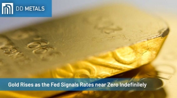 Gold rises as the Fed signals rates near zero indefinilely